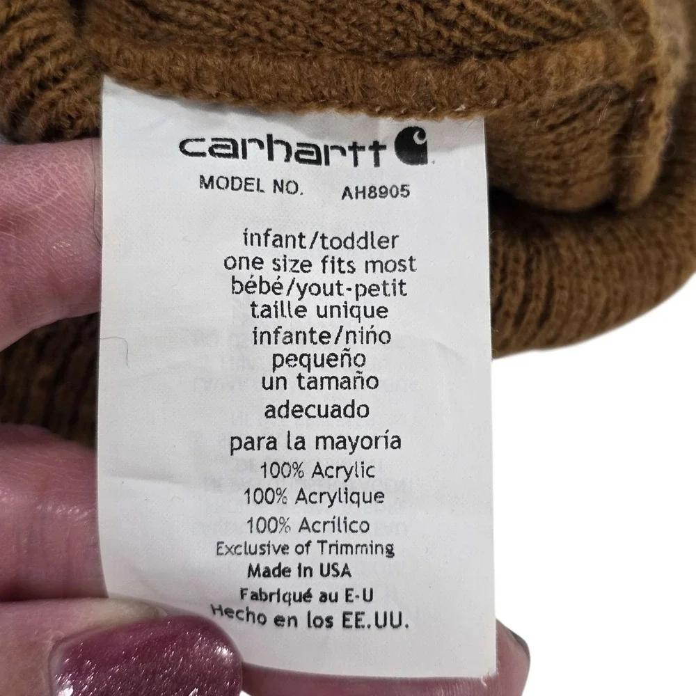Carhartt‎ Beanie Infant Toddler One Size Most Brown Knit Winter Hat Outdoors